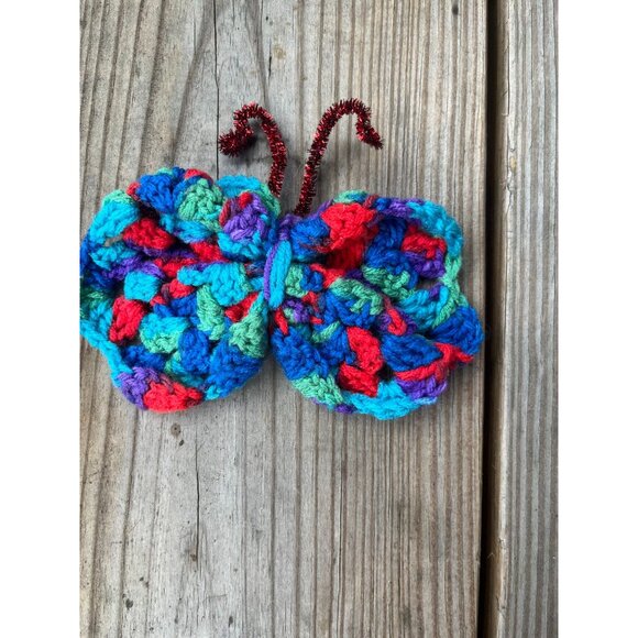Handcrafted Multicolored Crocheted Butterfly - Picture 2 of 6